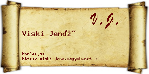 Viski Jenő névjegykártya
